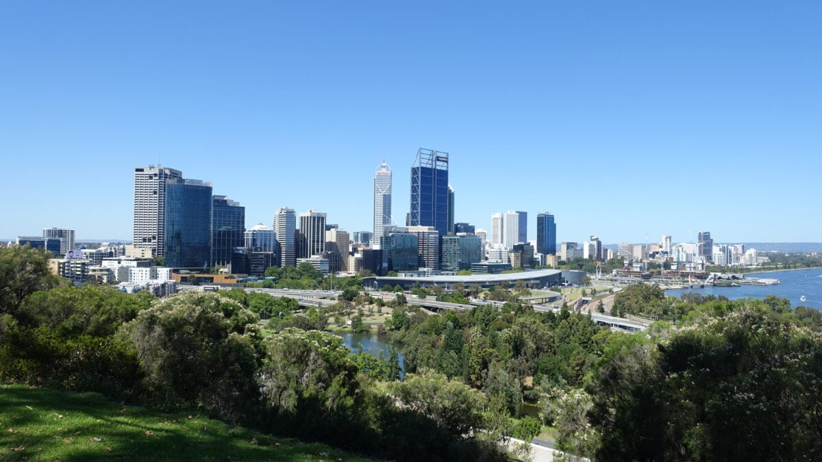 Skyline von Perth an der Westküste Australiens