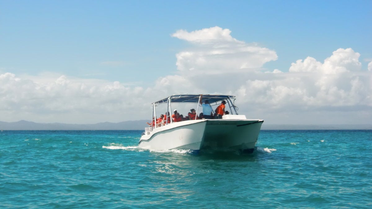 Boote auf Waltour vor Samana in der Dominikanischen Republik