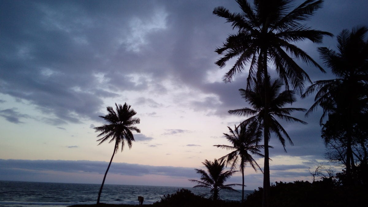Sonnenuntergang am Meer vor Casa Feliz in Cabarete in der Dominikanischen Republik