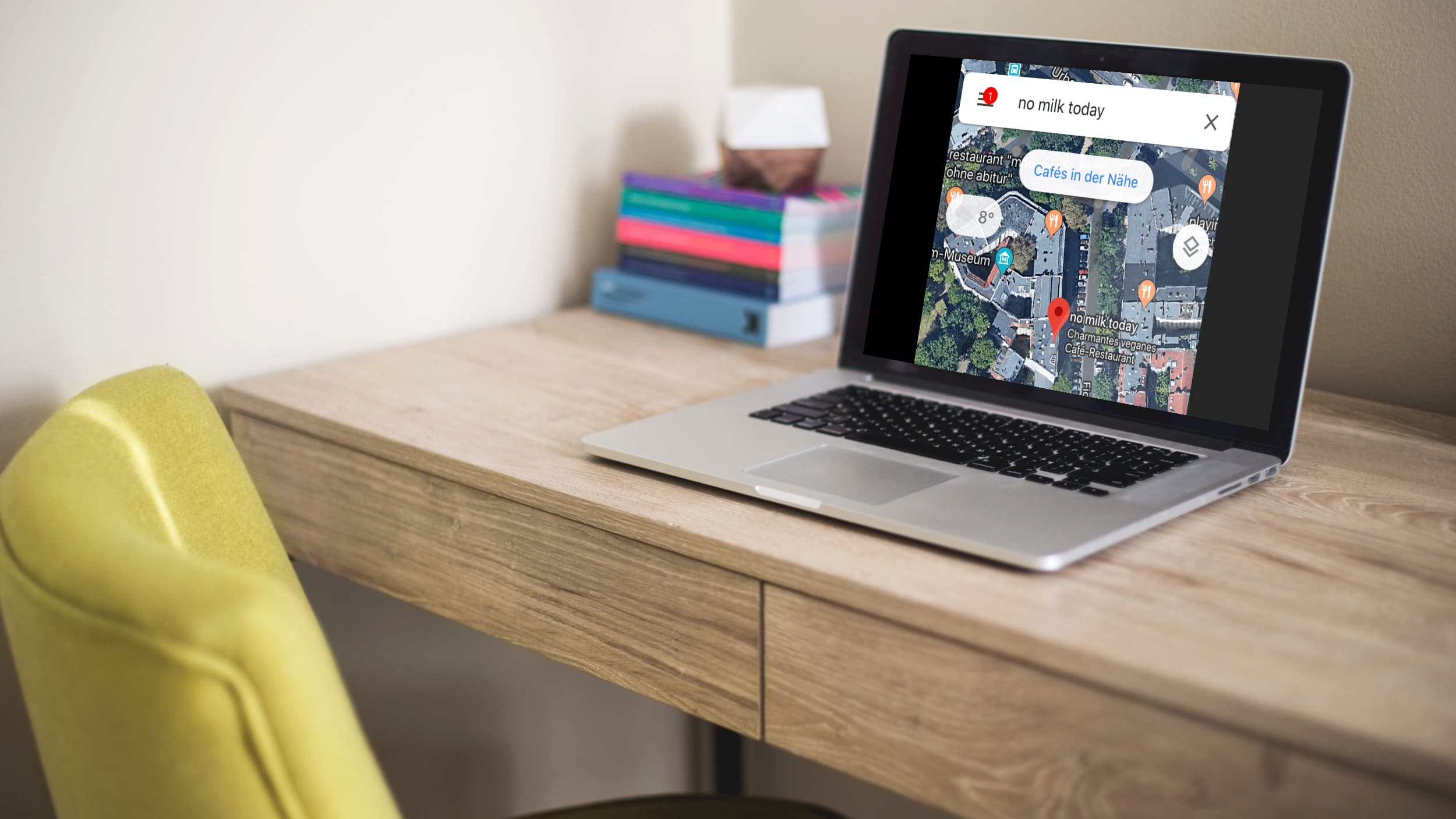 Reiseplanung mit Google Maps, Beispiel für ein Berliner Café