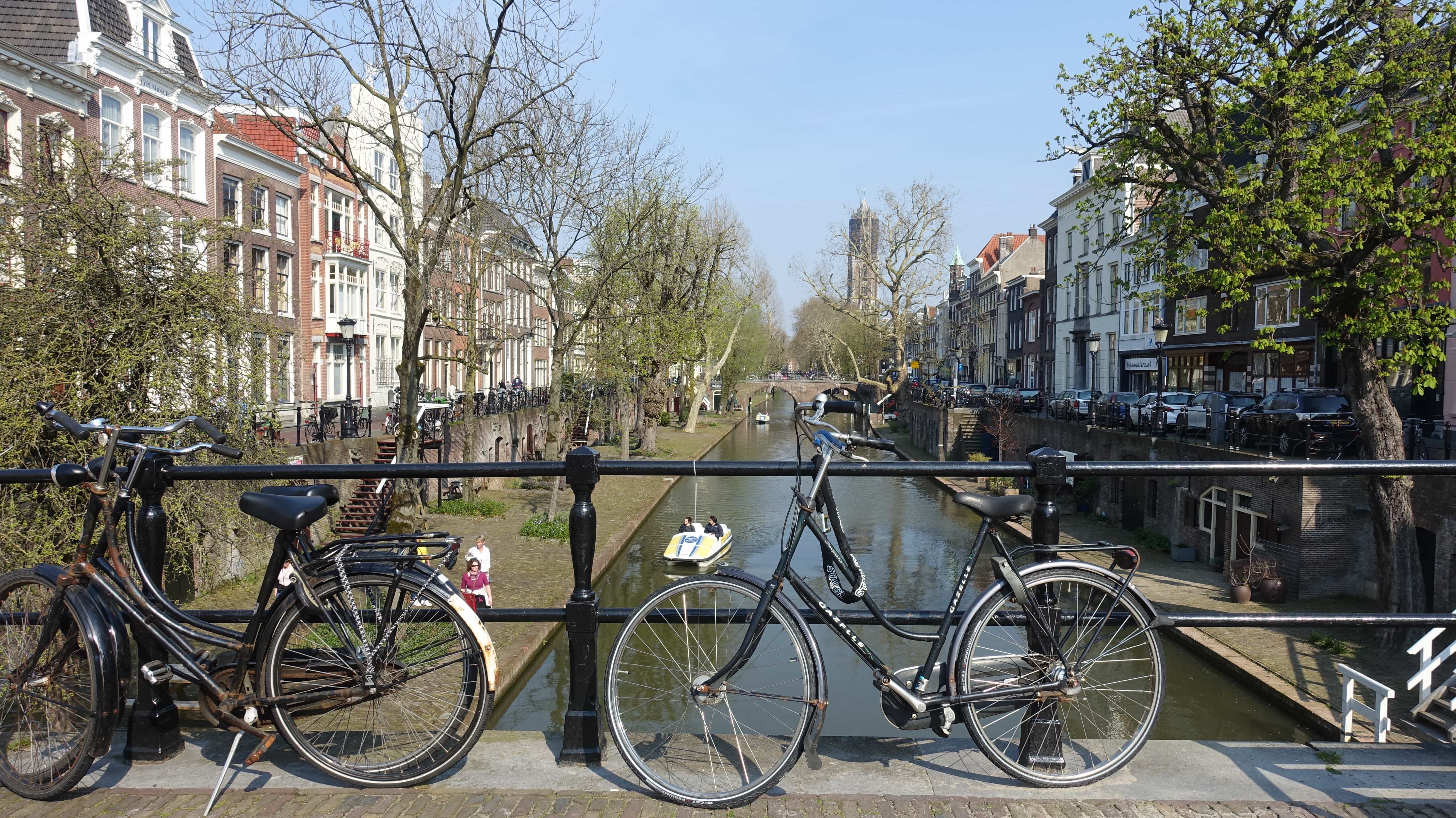 Oudegracht in Utrecht in Holland