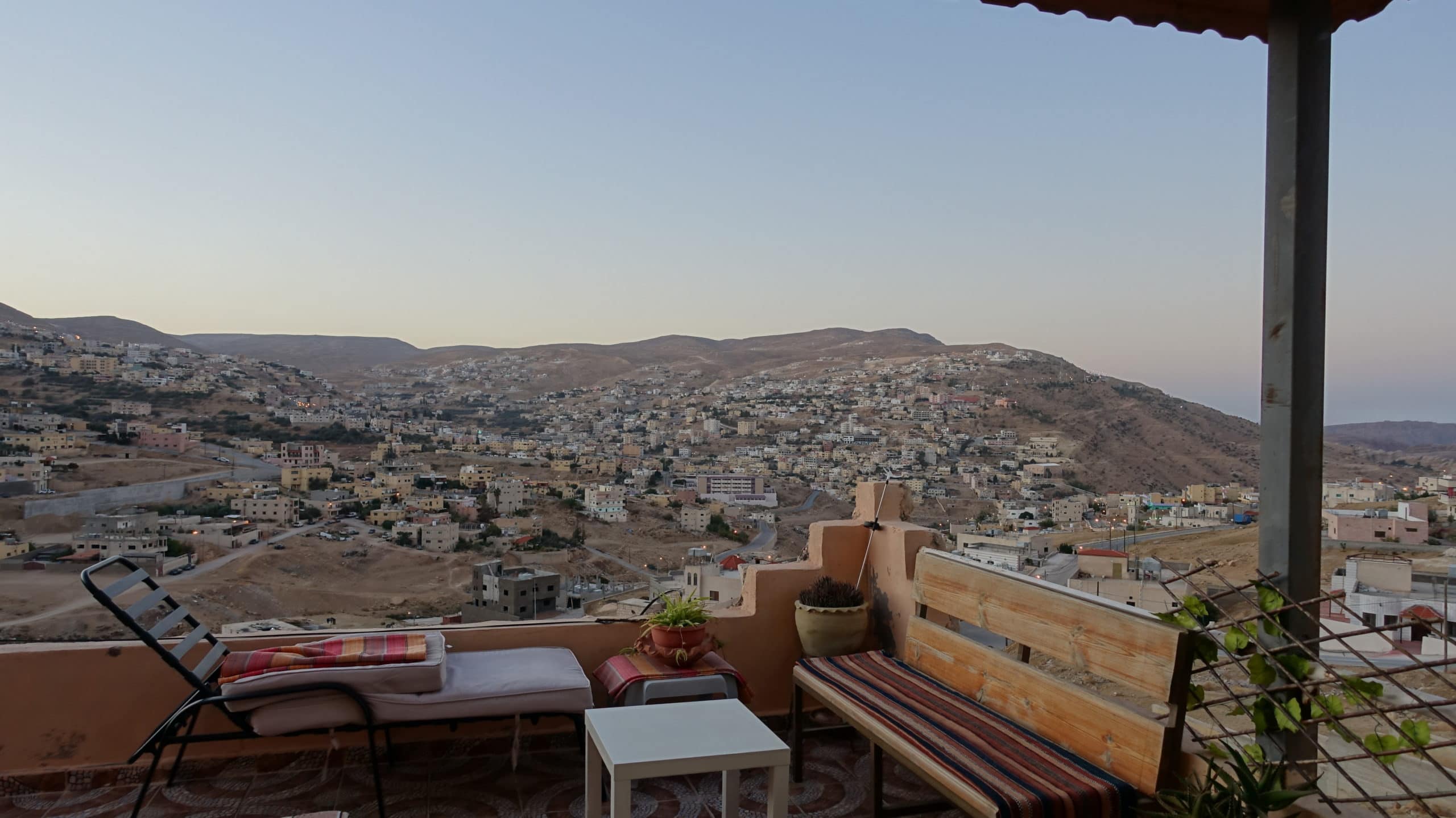 Aussicht von der Pension in Wadimusa in Jordanien