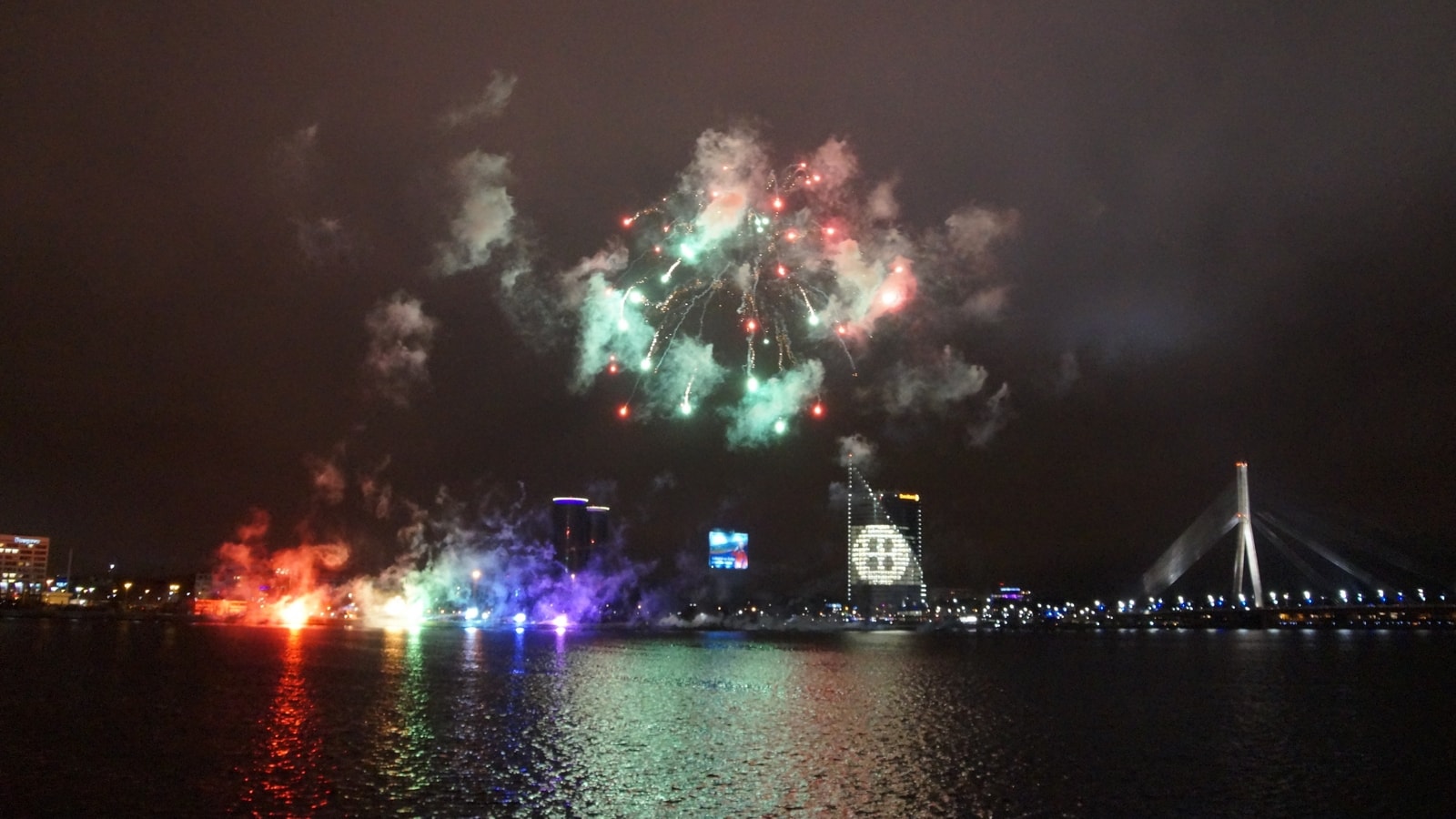 Feuerwerk an Silvester in Riga