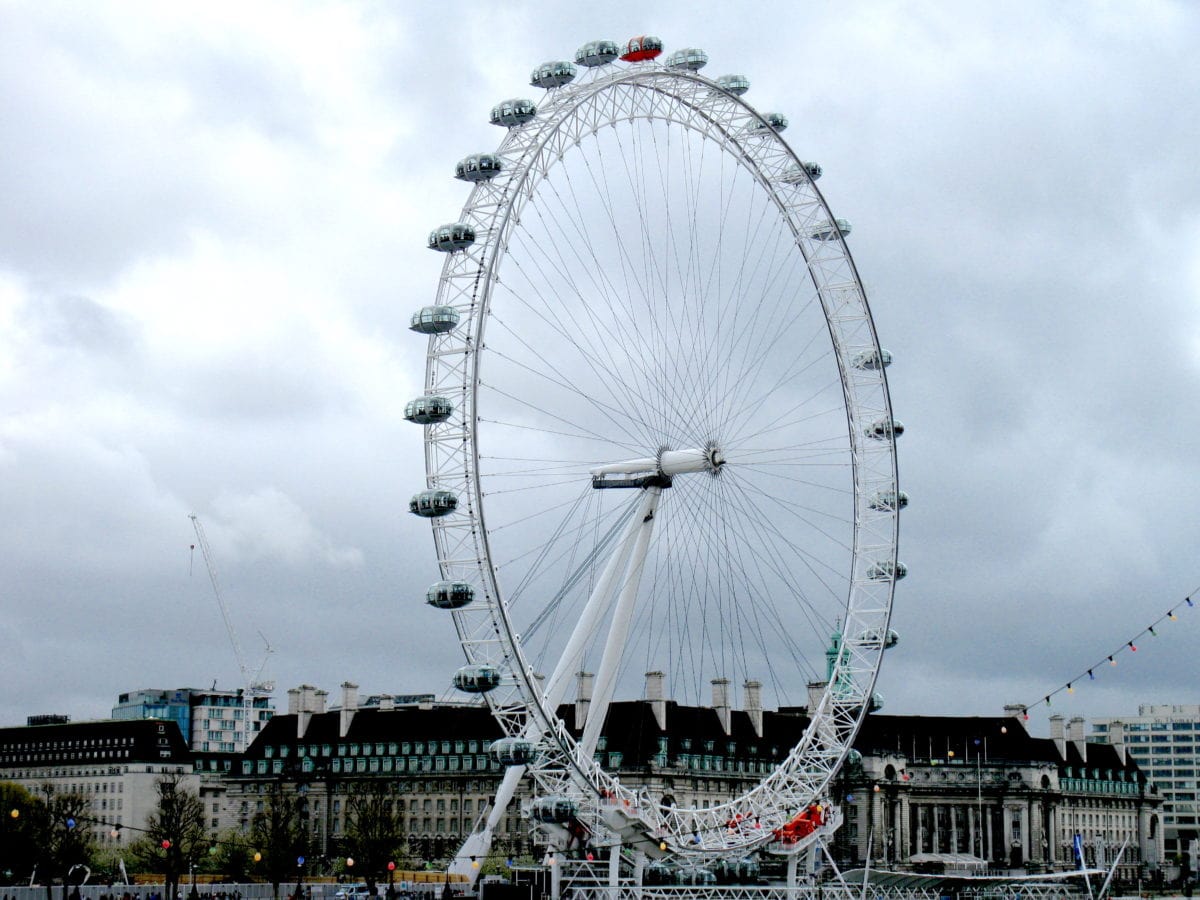 Das Riesenrad London Eye an der Themse