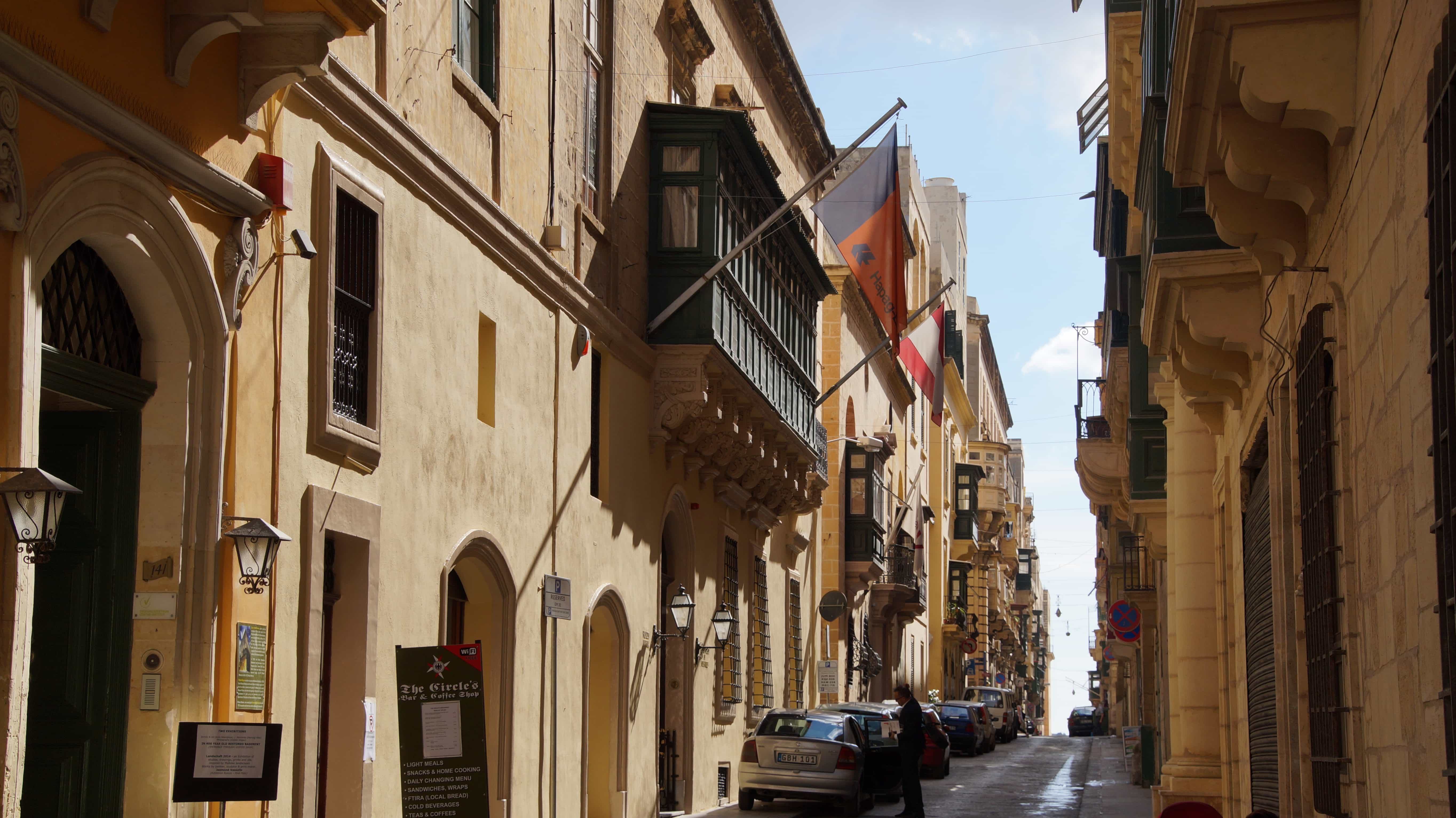 Häusergasse in Valetta in Malta