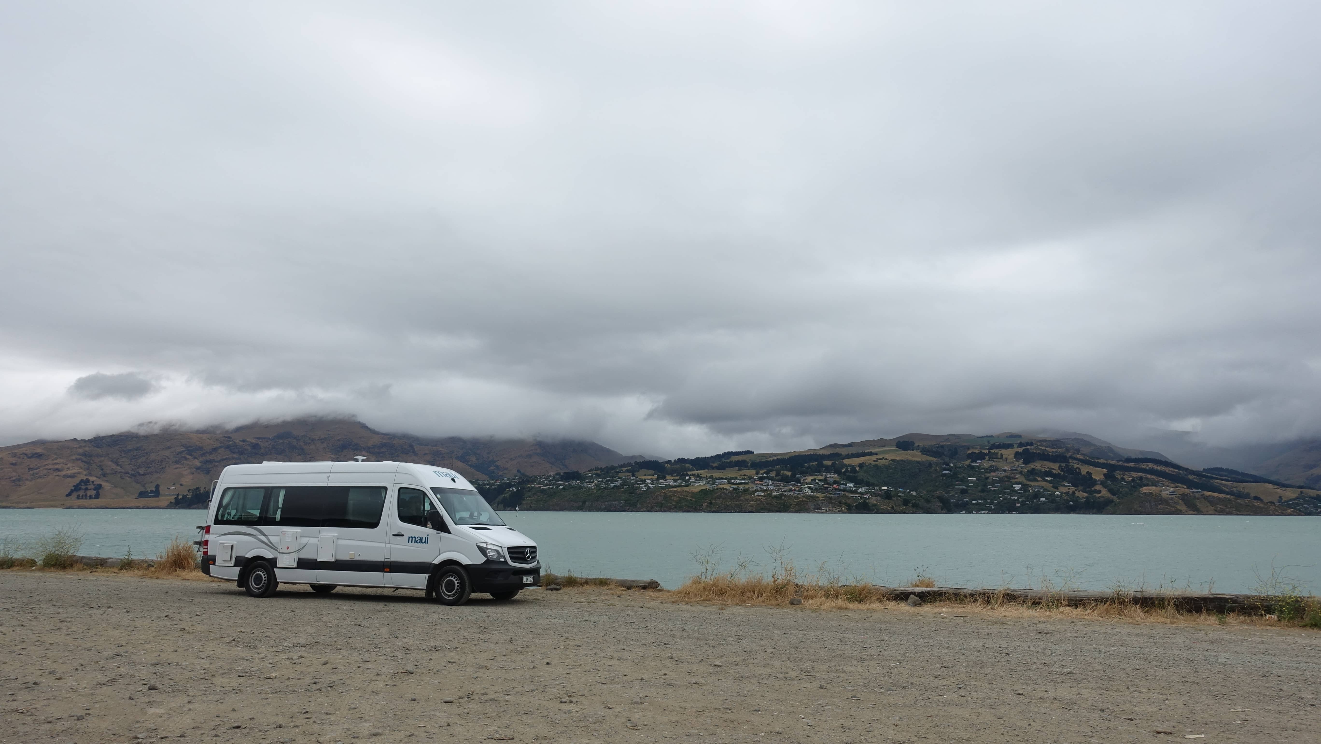 Der Maui-Camper in der Nähe von Christchurch in Neuseeland.