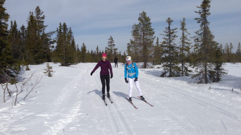 Birte beim Langlaufunterricht mit Anita Moen in Trysil