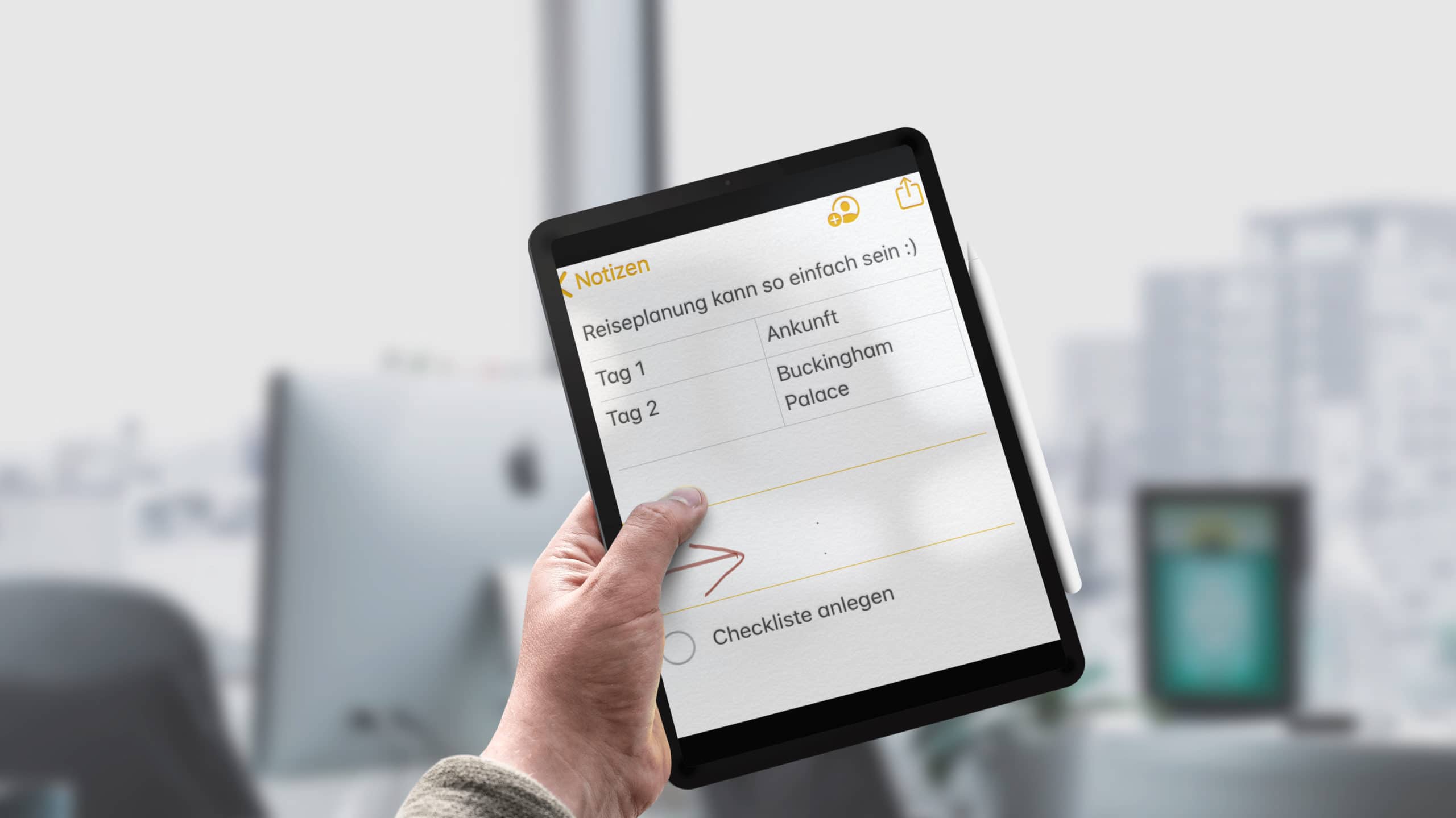 Papierfreie Reiseplanung mit einer Notizen-App