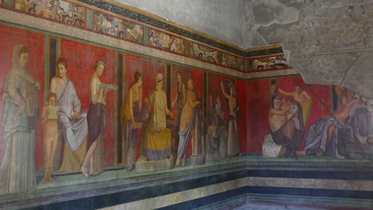 Fresko in der Villa dei Misteri in Pompeji