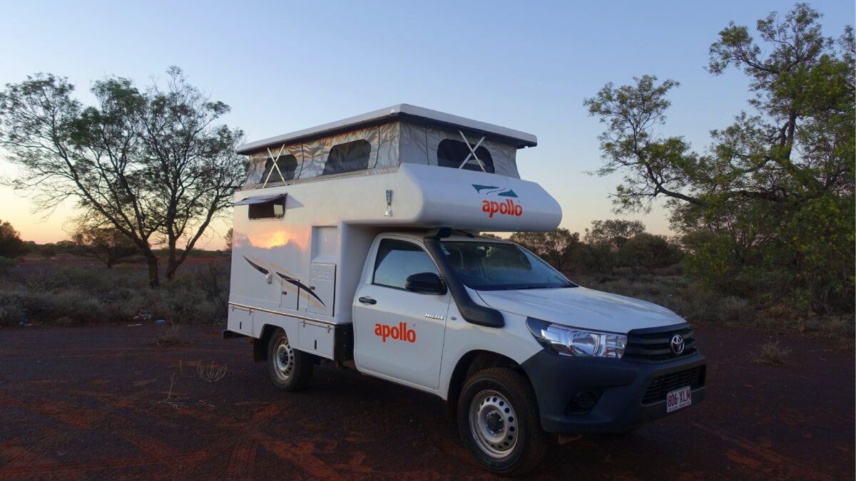 Unser Apollo Campervan auf der Old Wynyangoo Parking Area